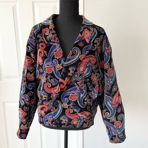 Vintage  Golden Horse Paisley Print Made in Japan Bomber Jacket